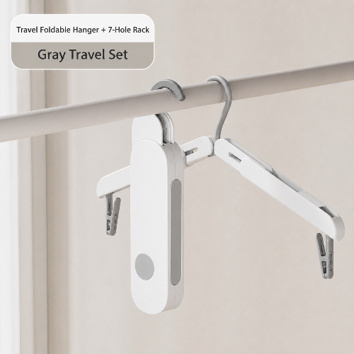 Portable Foldable Travel Hanger with Clips