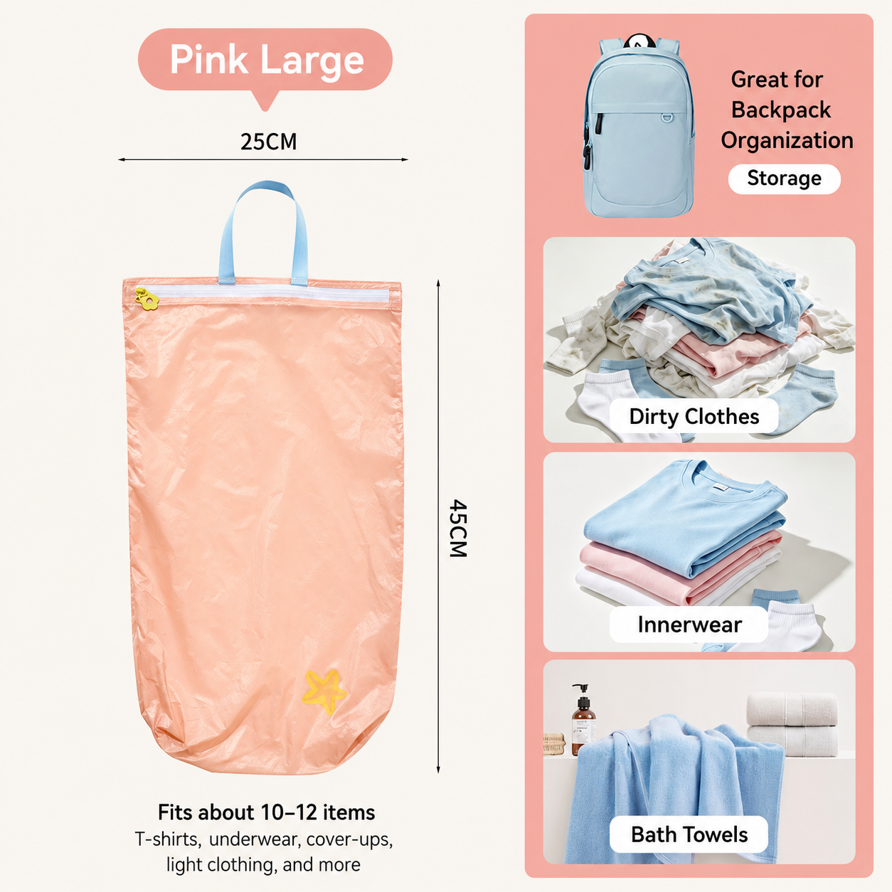 Large Capacity Travel Shoe & Clothing Organizer Bag