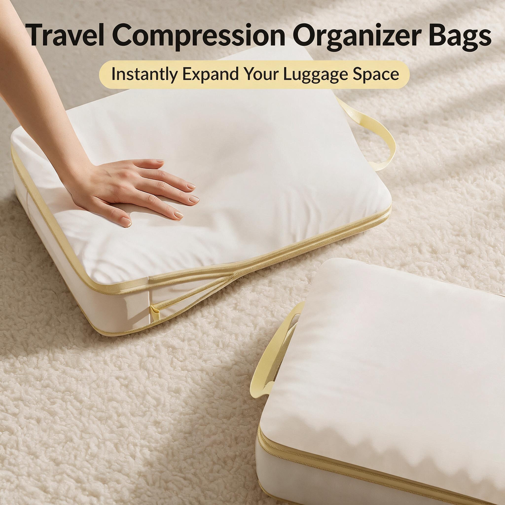 Travel Compression Packing Cubes for Clothes and Underwear