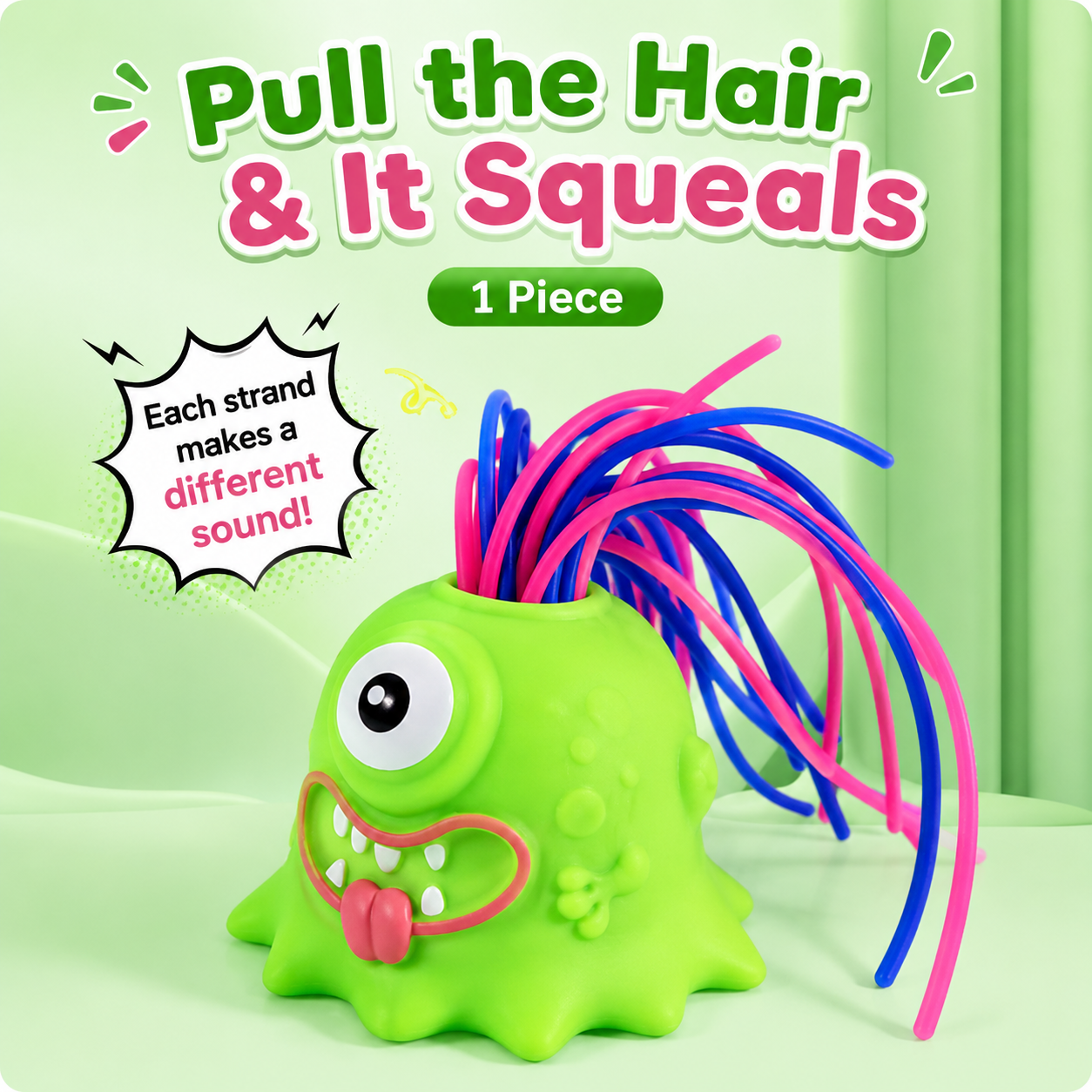 Viral Hair-Pulling Monster Toy with Lights & Screaming Sounds
