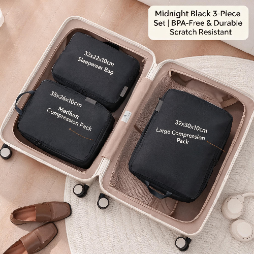 Travel Compression Packing Cubes for Clothes and Underwear