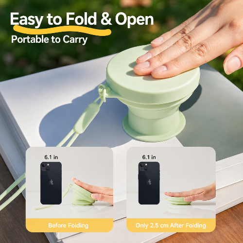 Portable Silicone Folding Travel Cup  Camping Mug & Toothbrush Rinse Cup
