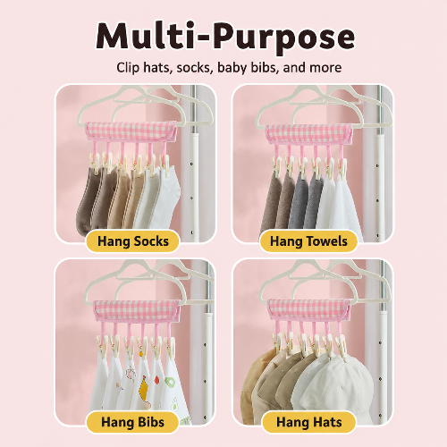 Portable Folding Travel Hangers with Clips  Mini Clothes Drying Rack for Hotels & Trips