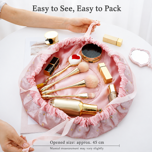 Viral Drawstring Makeup Bag | Large Capacity Cosmetic & Toiletry Organizer for Travel