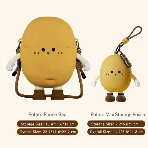 Cute Potato Silicone Crossbody Bag