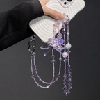 Amethyst Purple Cat Charm Crossbody Phone Strap