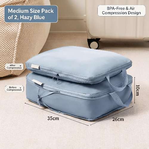 Travel Compression Packing Cubes for Clothes and Underwear