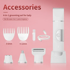 LILIPRO L1-1801 Body Grooming Kit for Men | 4-in-1 Rechargeable Trimmer with LED Display