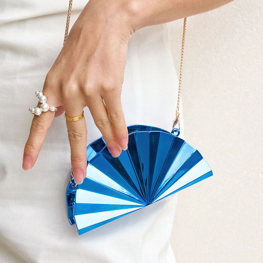 Acrylic Evening Clutch Bag with Crossbody Strap