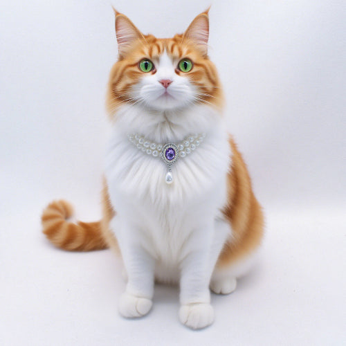 Vintage Pearl Cat Collar with Gem Pendant