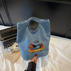 Cute Embroidered Dachshund Canvas Tote Bag