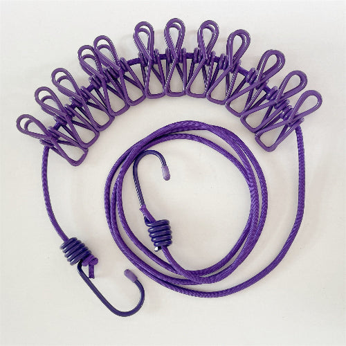 Portable Travel Clothesline for Hotel, Camping & Outdoor  No Drill Elastic Laundry Drying Rope