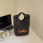 Cute Embroidered Dachshund Canvas Tote Bag