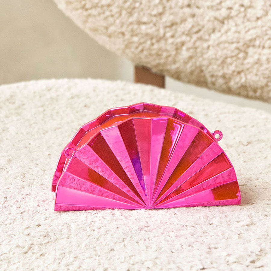 Acrylic Evening Clutch Bag with Crossbody Strap