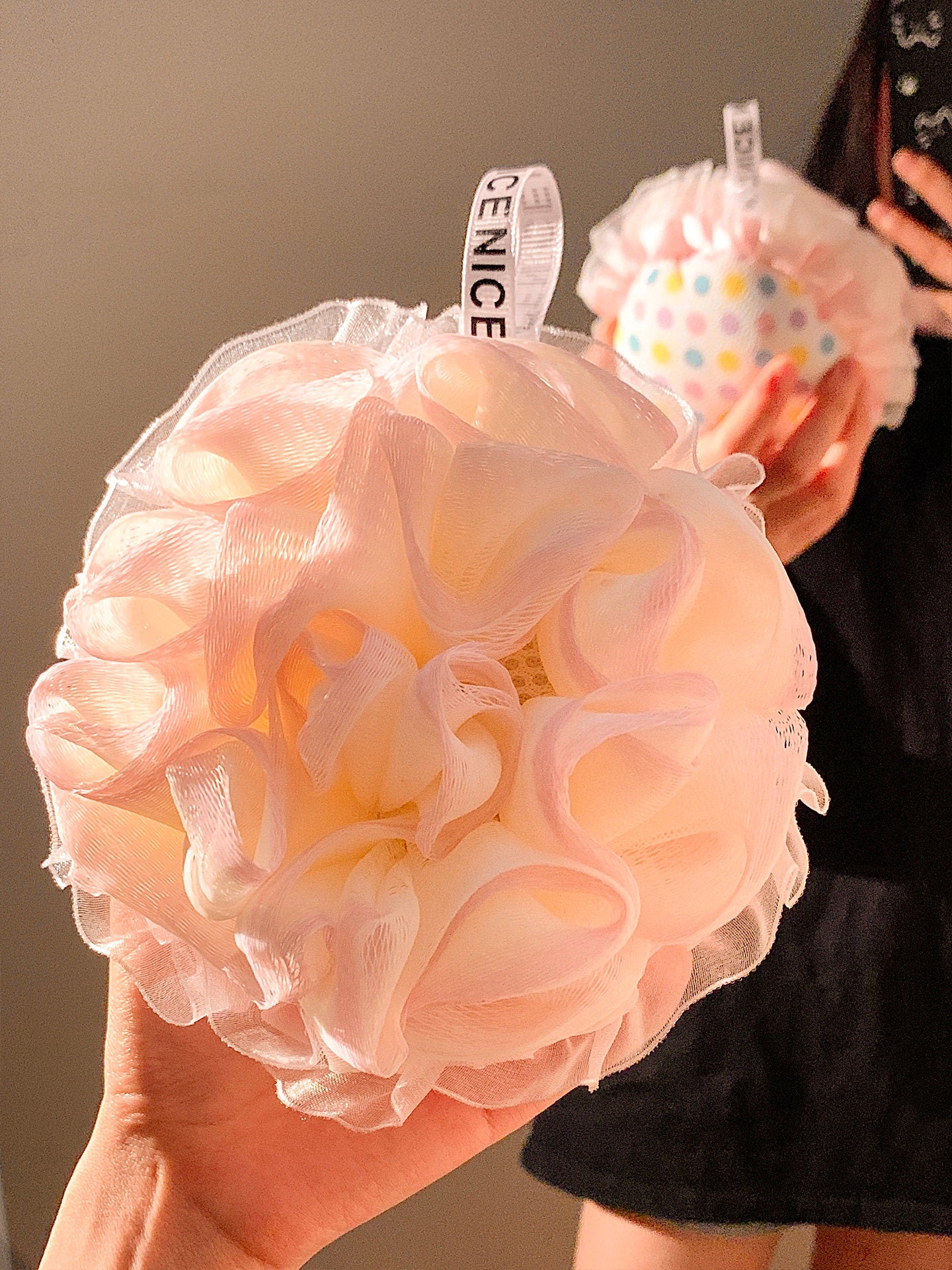Cute Polka Dot Dual-Sided Bath Loofah