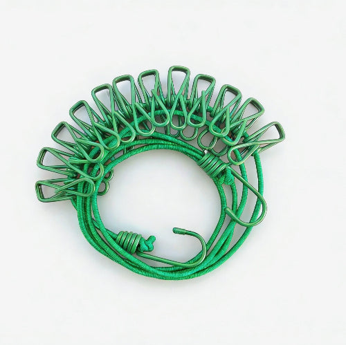 Portable Travel Clothesline for Hotel, Camping & Outdoor  No Drill Elastic Laundry Drying Rope