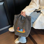 Cute Embroidered Dachshund Canvas Tote Bag