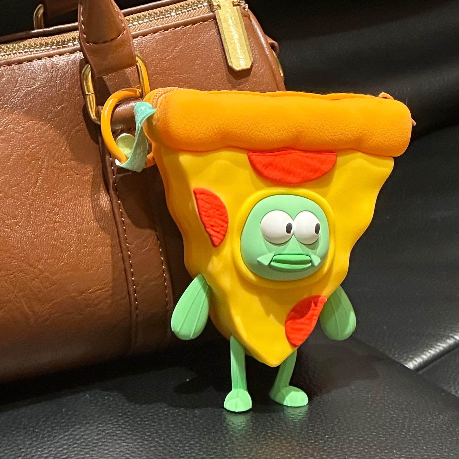 Funny Pizza Fish Mini Silicone Pouch Charm