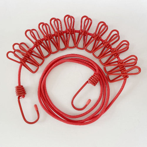 Portable Travel Clothesline for Hotel, Camping & Outdoor  No Drill Elastic Laundry Drying Rope
