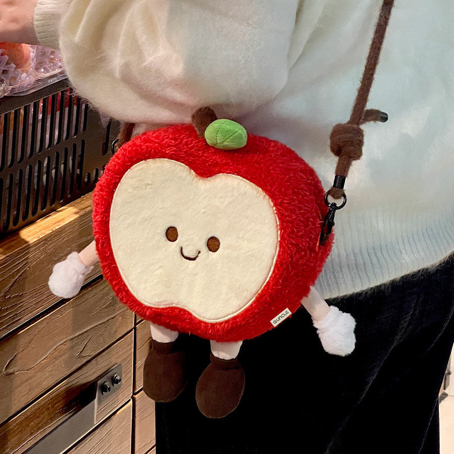 Cute Plush Apple Crossbody Bag