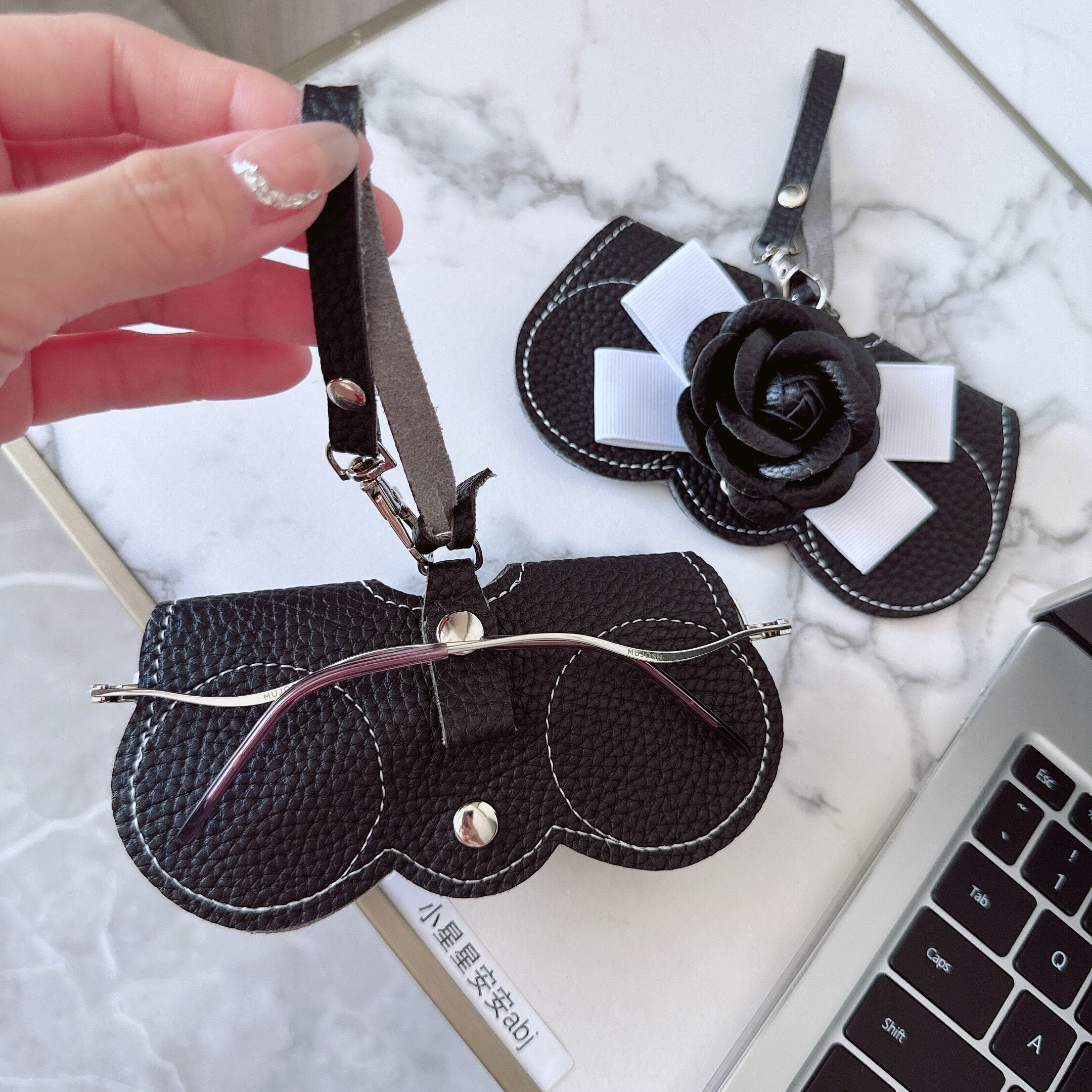 Elegant Camellia Protective Eyewear Case