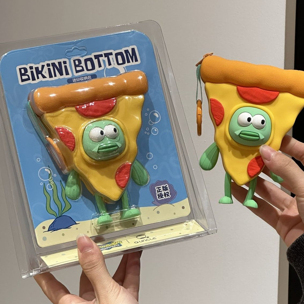 Funny Pizza Fish Mini Silicone Pouch Charm