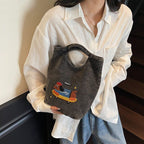 Cute Embroidered Dachshund Canvas Tote Bag