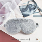 Kawaii Plush Sleep Mask | Soft Faux Fur & Silk Blackout Eye Mask