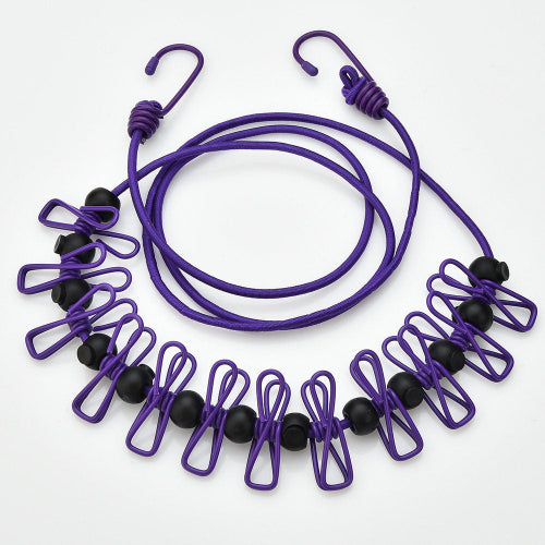 Portable Travel Clothesline for Hotel, Camping & Outdoor  No Drill Elastic Laundry Drying Rope