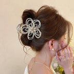 Pearl Flower Claw Hair Clip