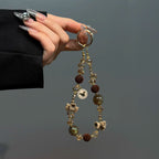 Maillard Crystal Beaded Phone Wrist Strap with Mouse Charm