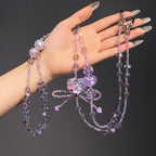 Amethyst Purple Cat Charm Crossbody Phone Strap