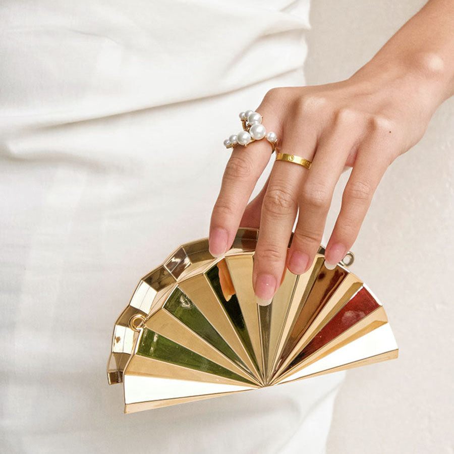 Acrylic Evening Clutch Bag with Crossbody Strap