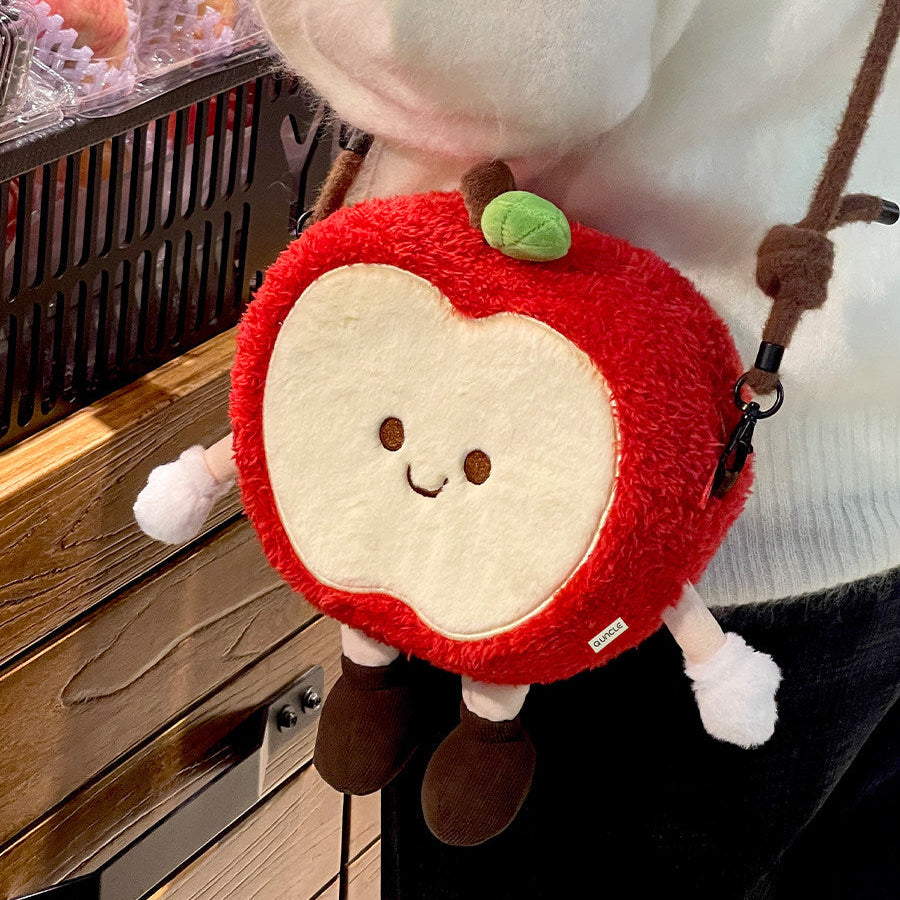 Cute Plush Apple Crossbody Bag